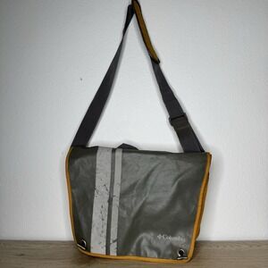 Columbia Yellow & Gray Messenger Bag Crossbody School Vintage Grunge Y2K - Flaws